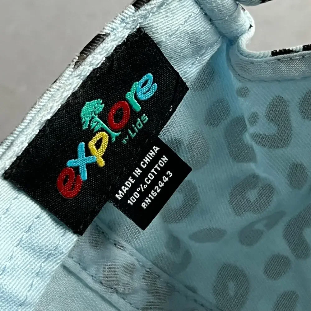 Explore By Lids Light Blue Adjustable Snow Leopard Baseball Cap